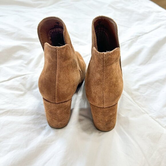 Michael by Michael Shannon Tan Suede Leather Block Heel Booties Women’s Size 9 - Picture 5 of 9